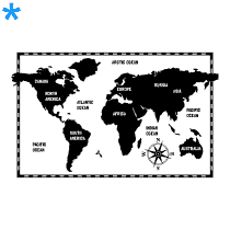 Kies je wereld kaart sticker raamsticker muursticker