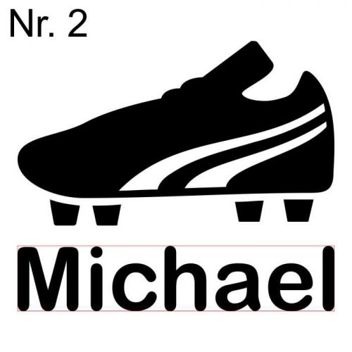 Voetbalschoen met naam voetbalsticker
