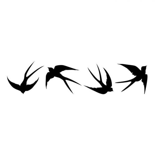 hospita beeld touw Zwaluw set vier zwaluwen sticker muursticker raamsticker