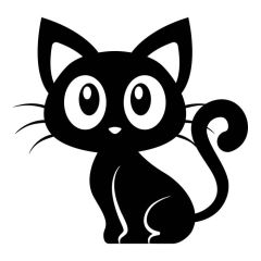Cartoon kat sticker muursticker raamsticker