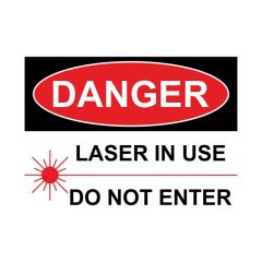 Laser in use do not enter sticker raamsticker deursticker