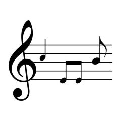 Muzieknoten op notenbalk