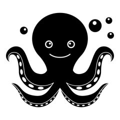 Octopus sticker muursticker raamsticker