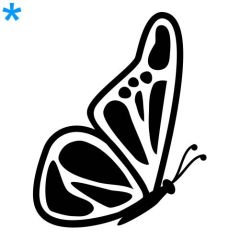 Vlinder zijkant muursticker raamsticker