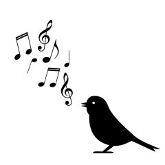 Vogel met muzieknoot