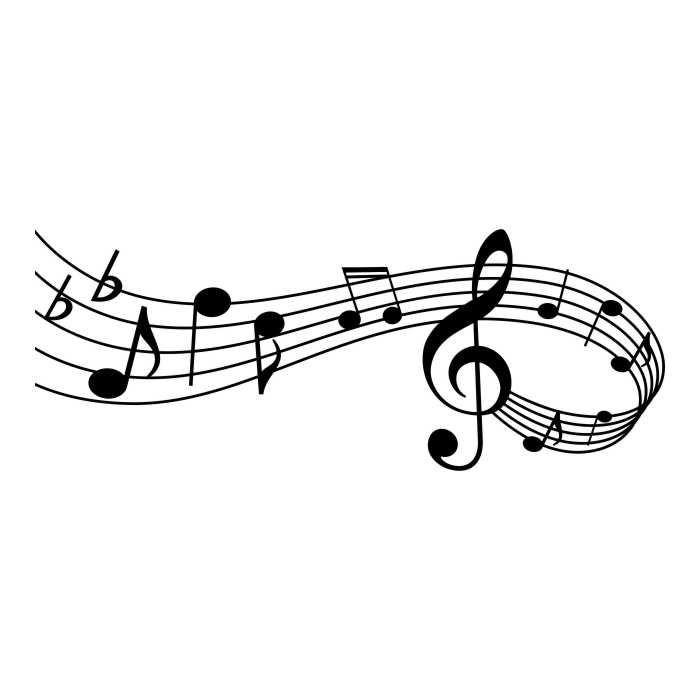 Muziek noten kronkel notenbalk muursticker raamsticker