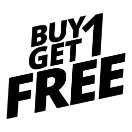 Buy 1 and get 1 free sticker raamsticker