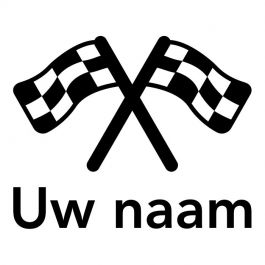 Race vlaggen met naam sticker deursticker muursticker